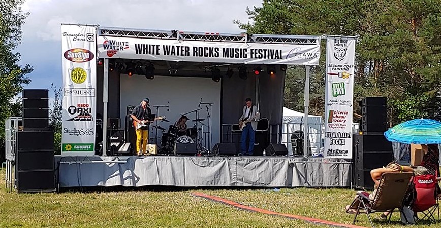 photo of stage set up at a festival