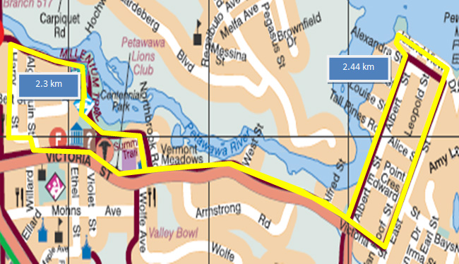 Centennial Park to Petawawa Terrace Loop Trail Map