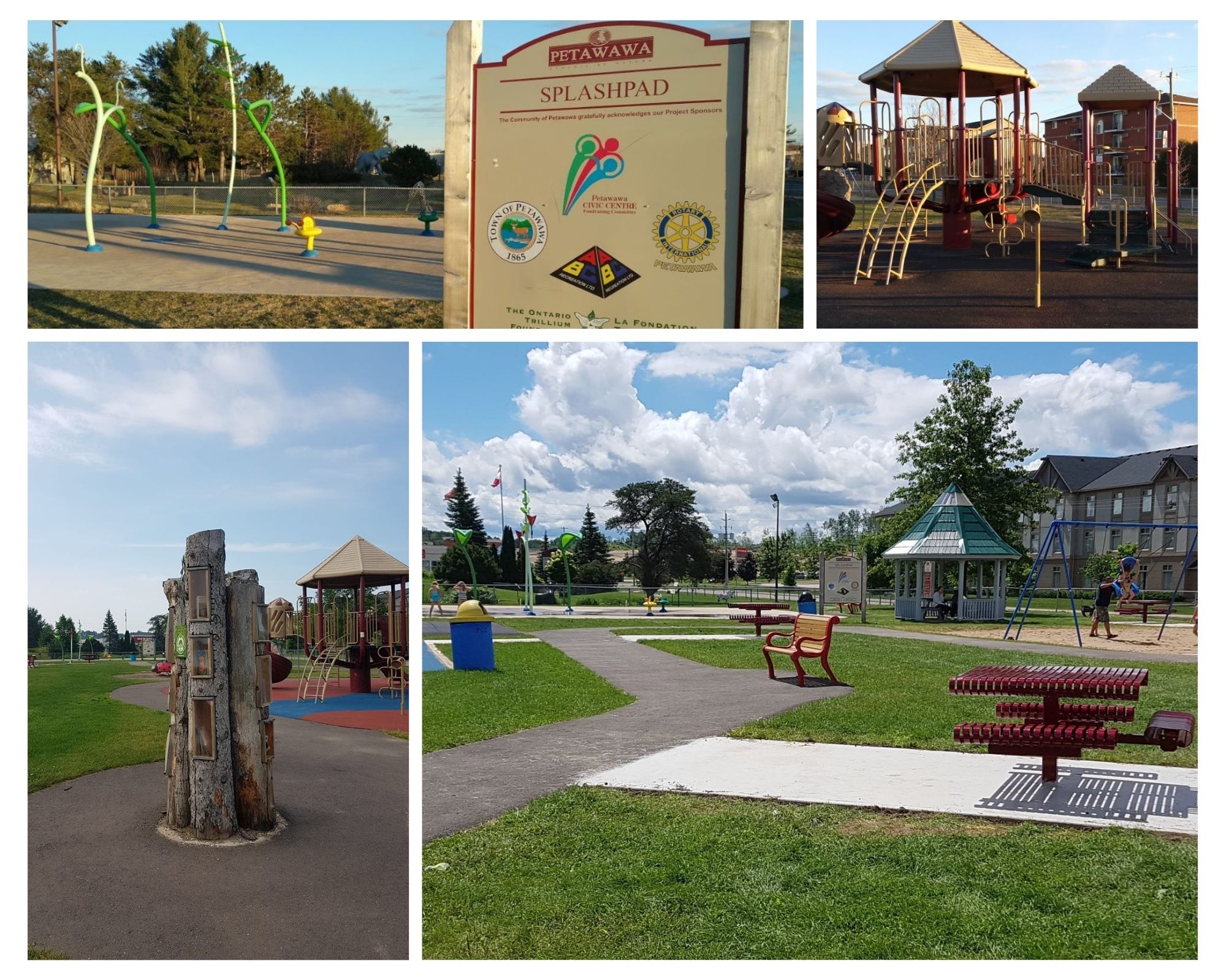 splash pad, civitan playland, park, swings