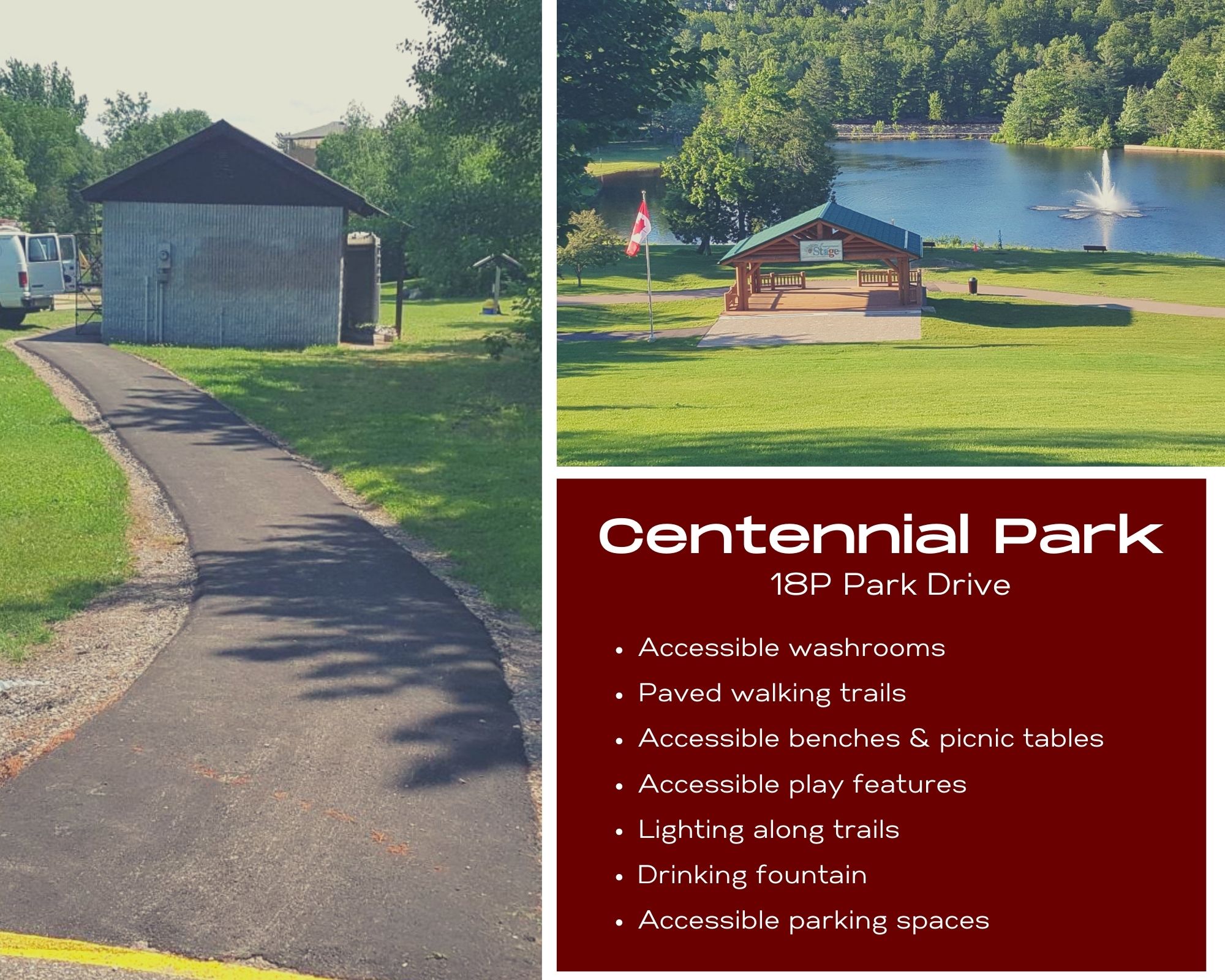 centennial park, accessible washrooms, staging area, accessible features