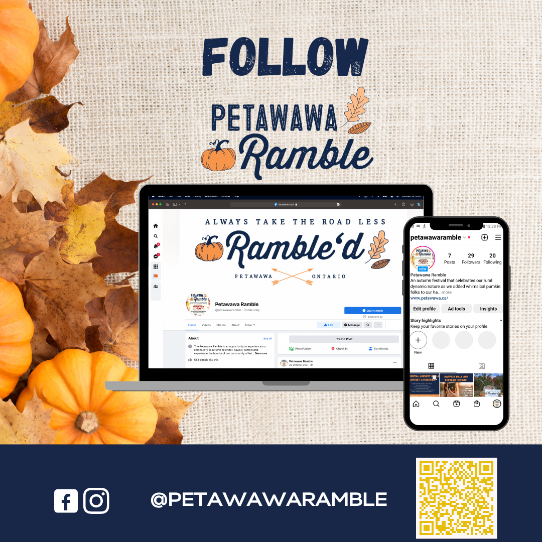 Petawawa Ramble follow social links graphic