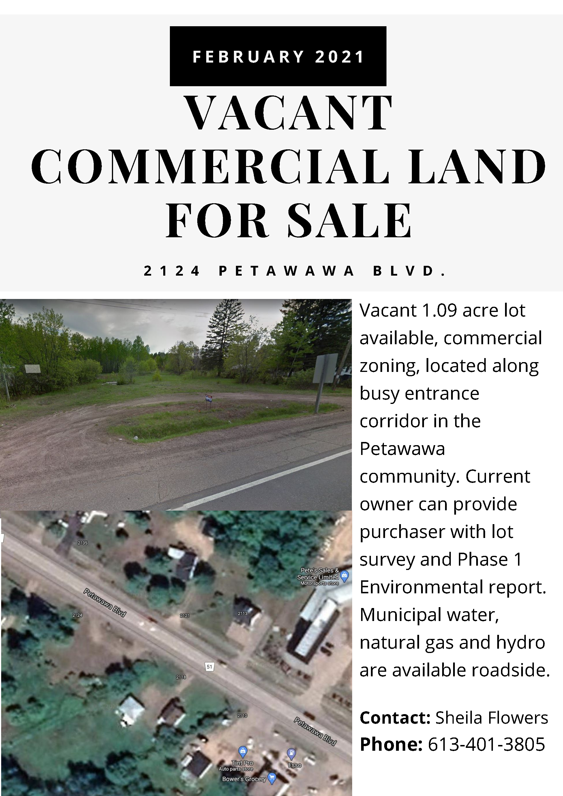 A sales advertisement for 2124 Petawawa Blvd.
