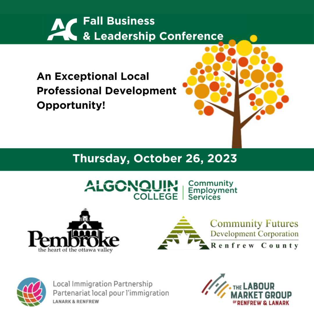 poster on the Algonquin College Business event