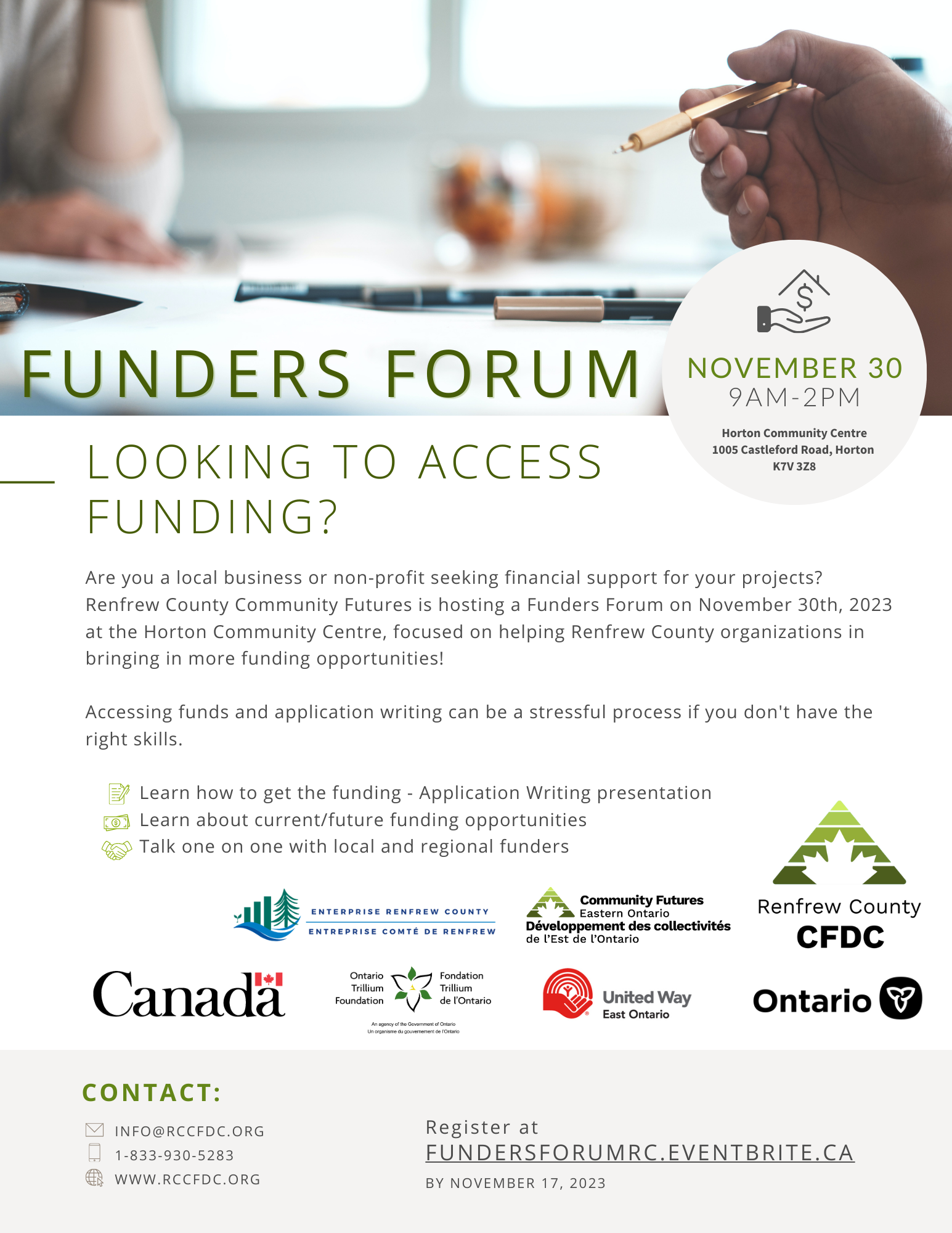 A poster on a Funders' Forum event 