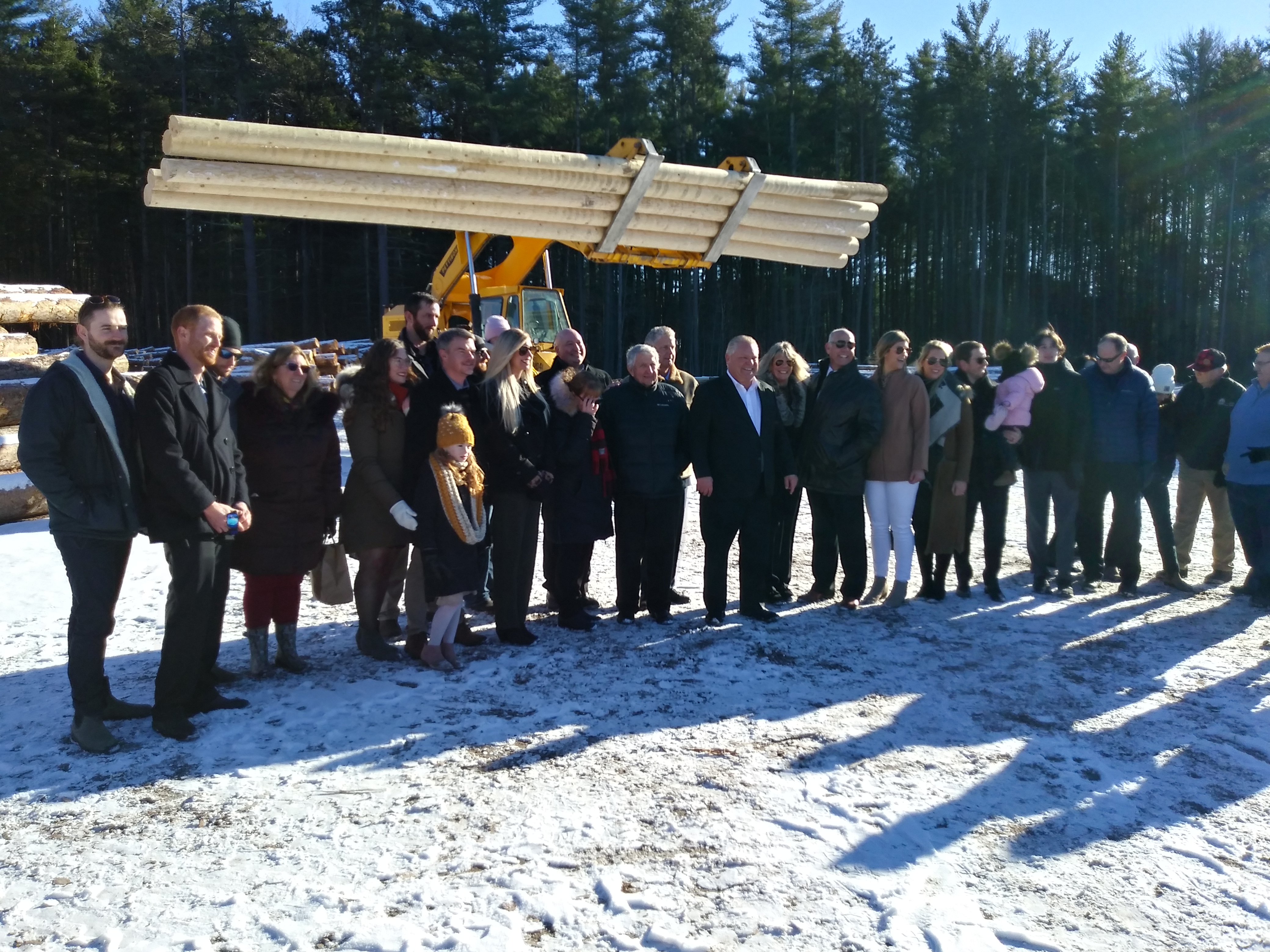 Photo of Premier Doug Ford with Shaw Lumber family