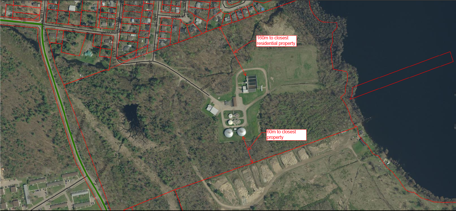 key map, map of petawawa waste water plant