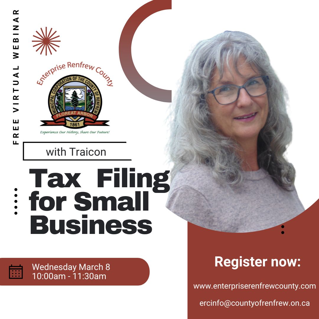 A poster for ERC Tax Filing for small business webinars