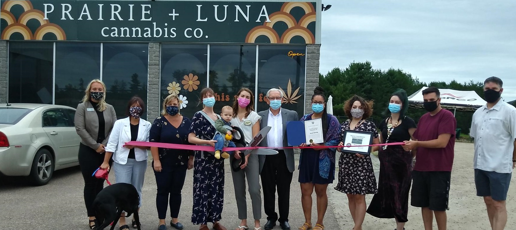 a group image of the Prairie and Luna Grand Opening event