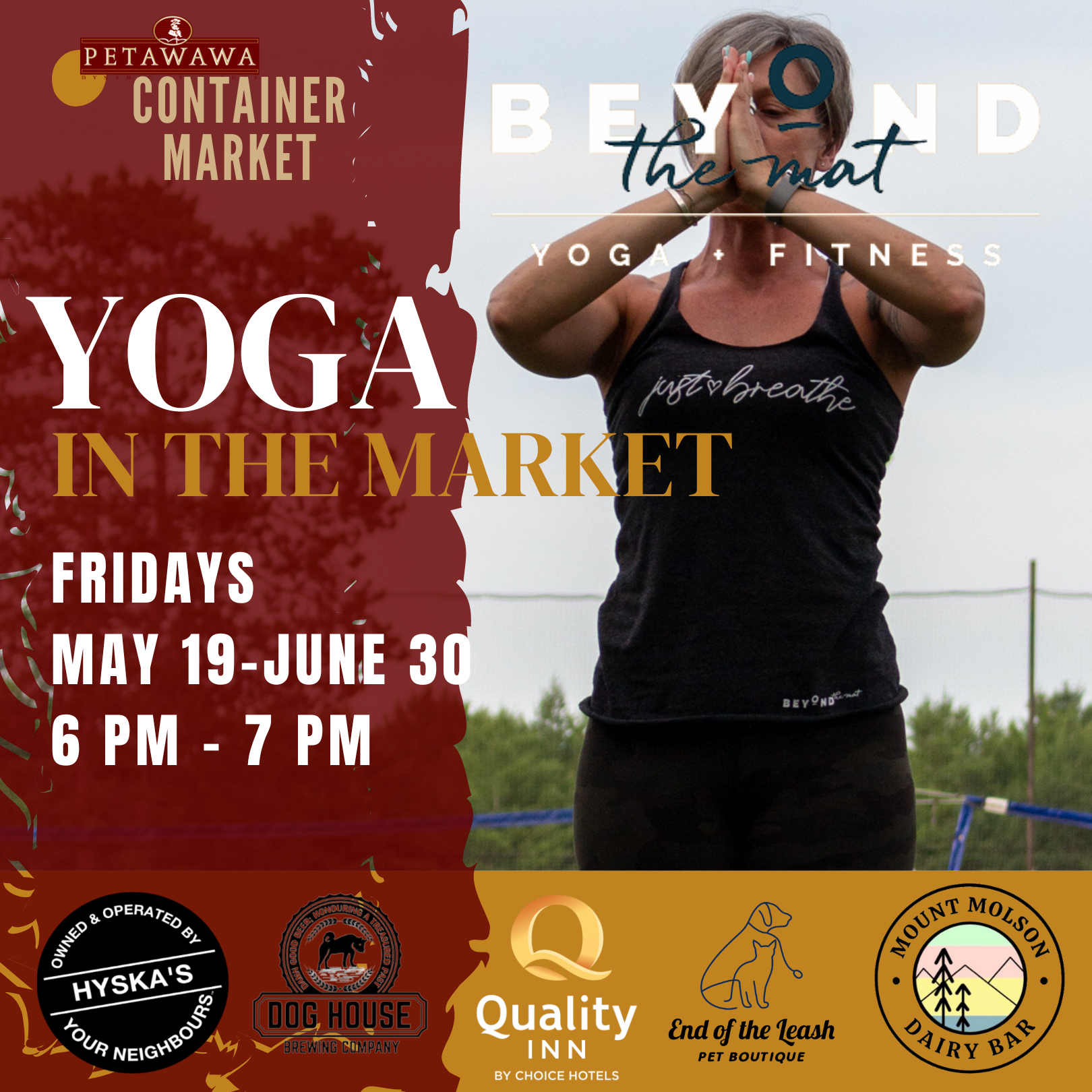 poster for Yoga in the Market for the Petawawa Container Market