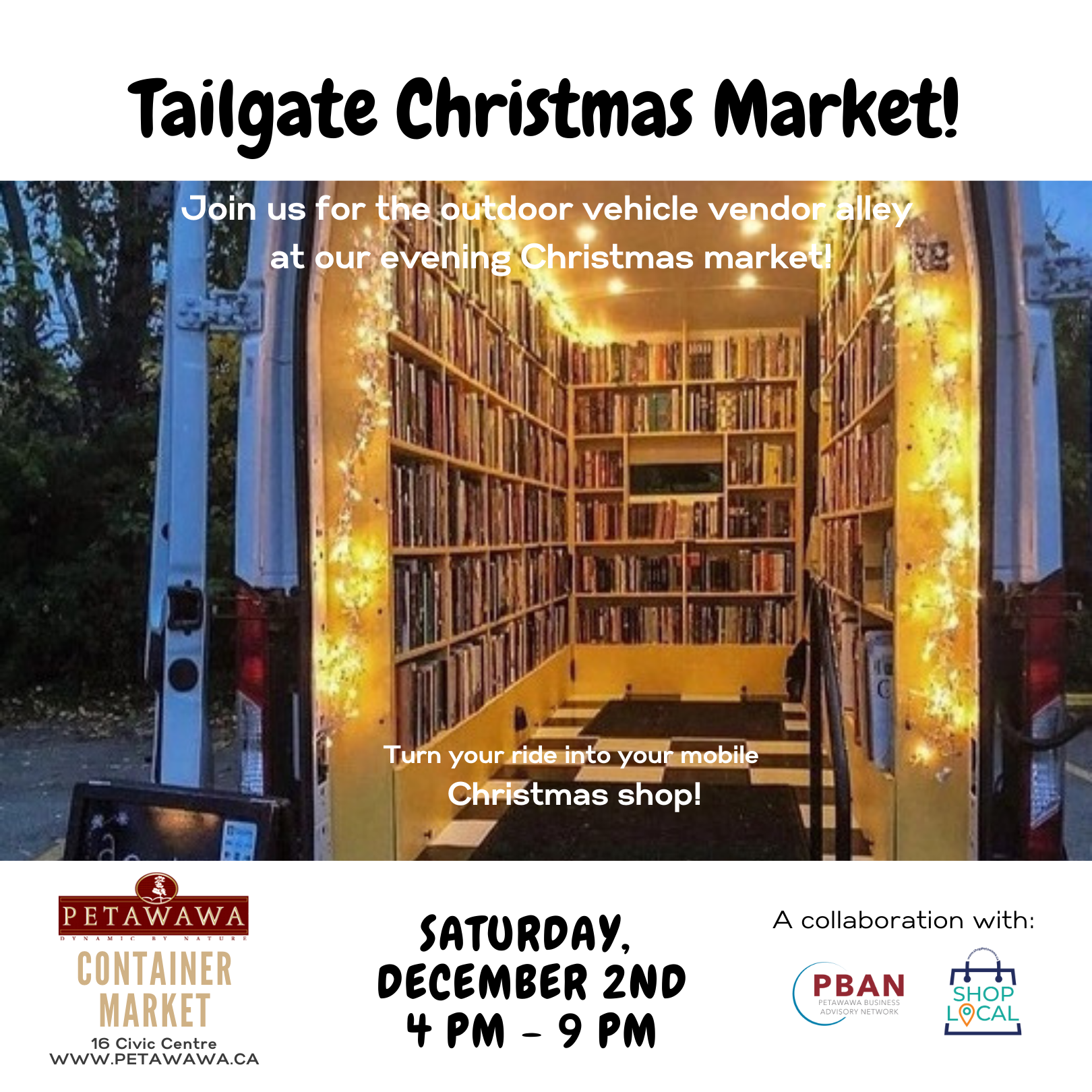 An outdoor Christmas market poster