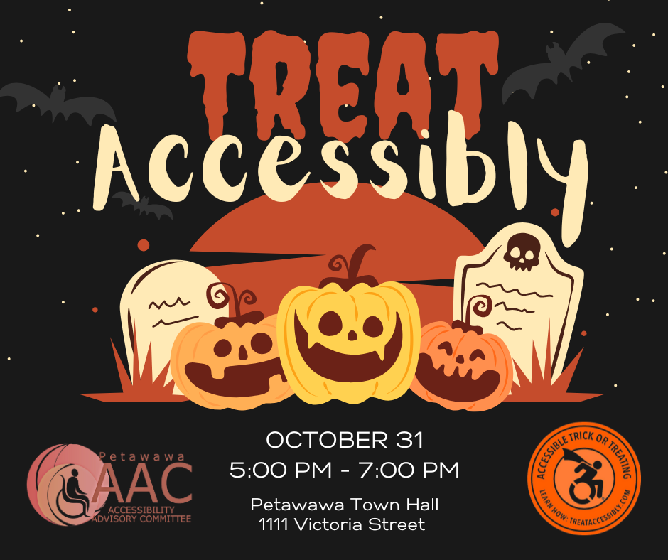 treat accessibly sign, happy pumpkin, 2024 trick or treating