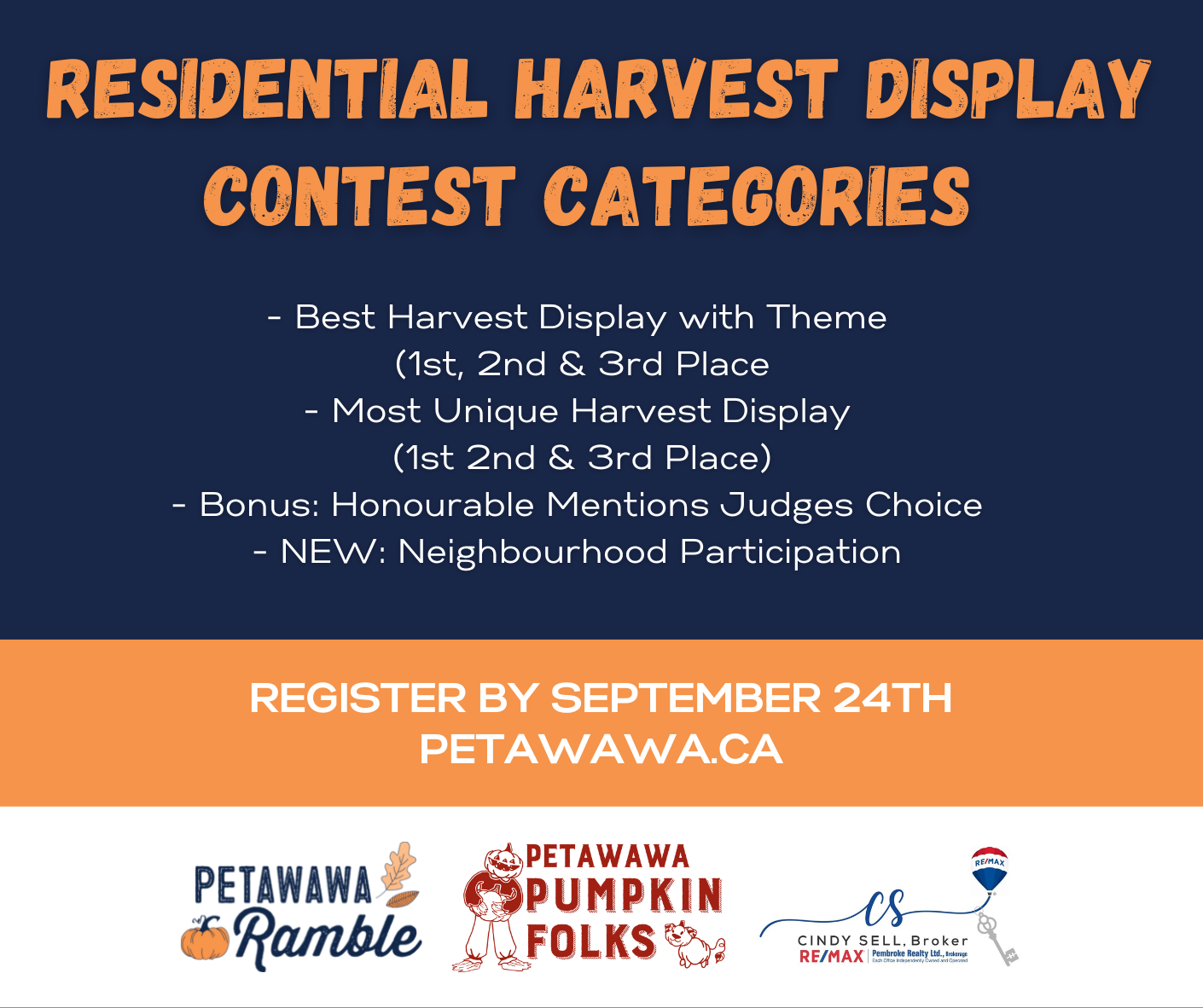 A graphic on the details of the Residential Harvest Display Contest