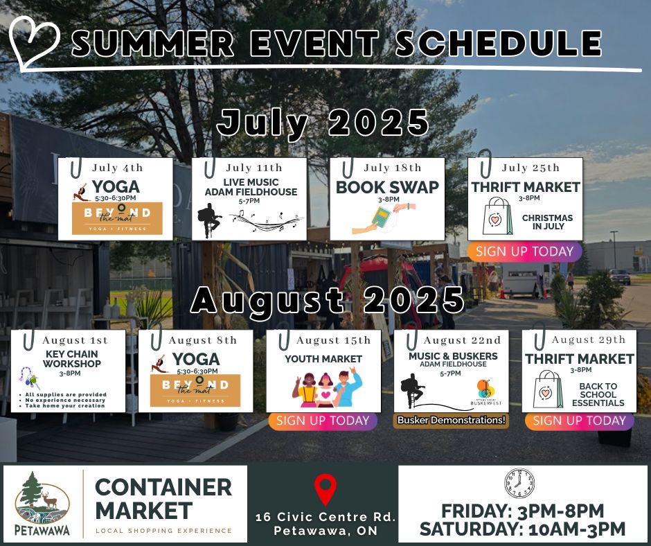 Market summer schedule graphic