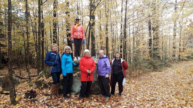 Image of women's walking group on a fall day at the Terrace