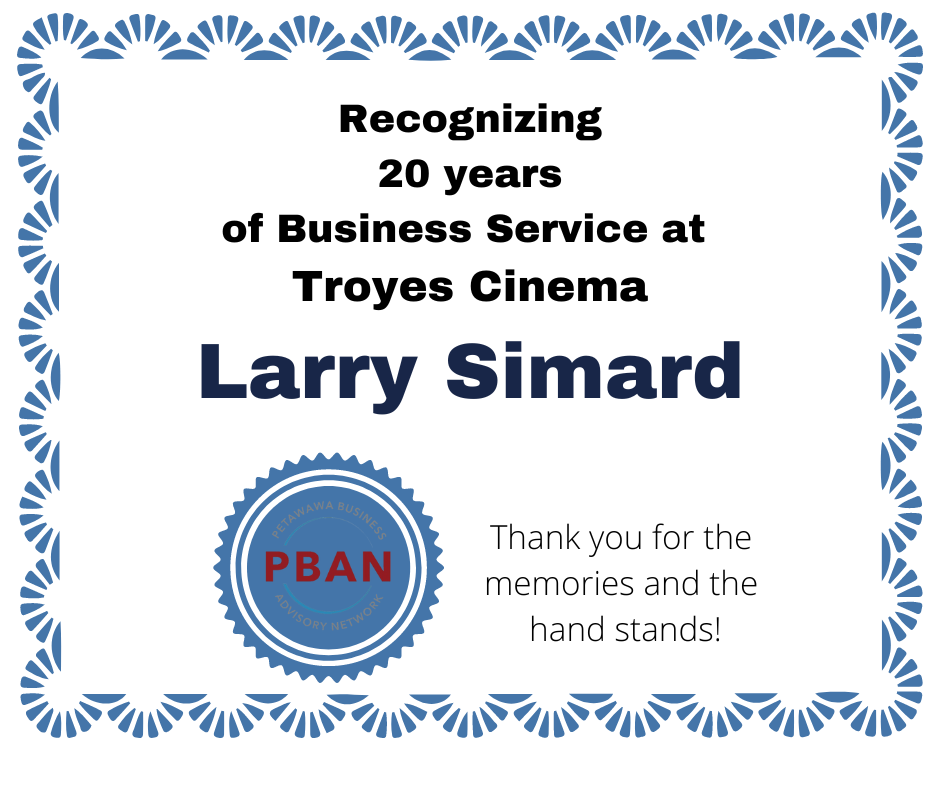A certificate for Larry Simard