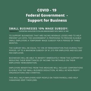 <b>Poster of Small Business Wage Subsidy info</b>