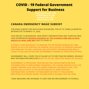 <b>Poster of Canada Emergency Wage Subsidy 1</b><br />Poster of Canada Emergency Wage Subsidy 1