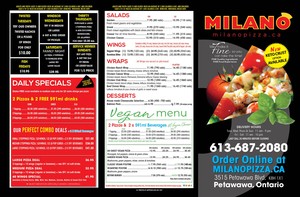 <b>Milano's Pizzeria Petawawa menu side 1</b>